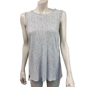 Kenar Gray Striped Linen‎ SleevelessTunic Top